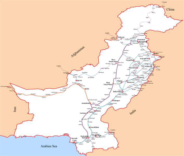 Main Line 2 (ML-2) railway between Kotri in Sindh province