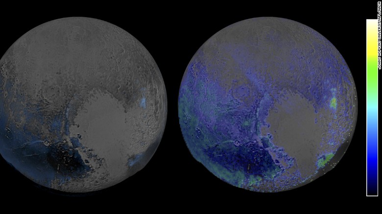 Frozen Water on Pluto
