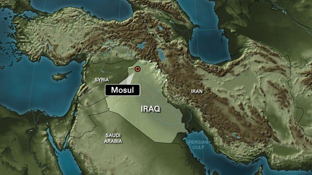 Mosul on iraq map