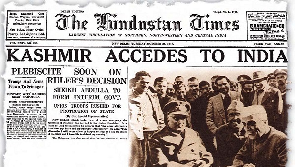 Hindustan Times Headline on Jammu Kashmir